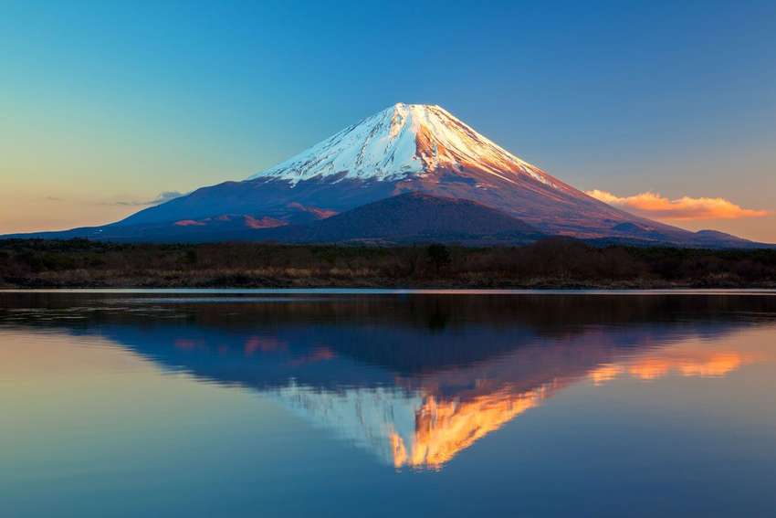 Uitzicht over de Mount Fuji<br>